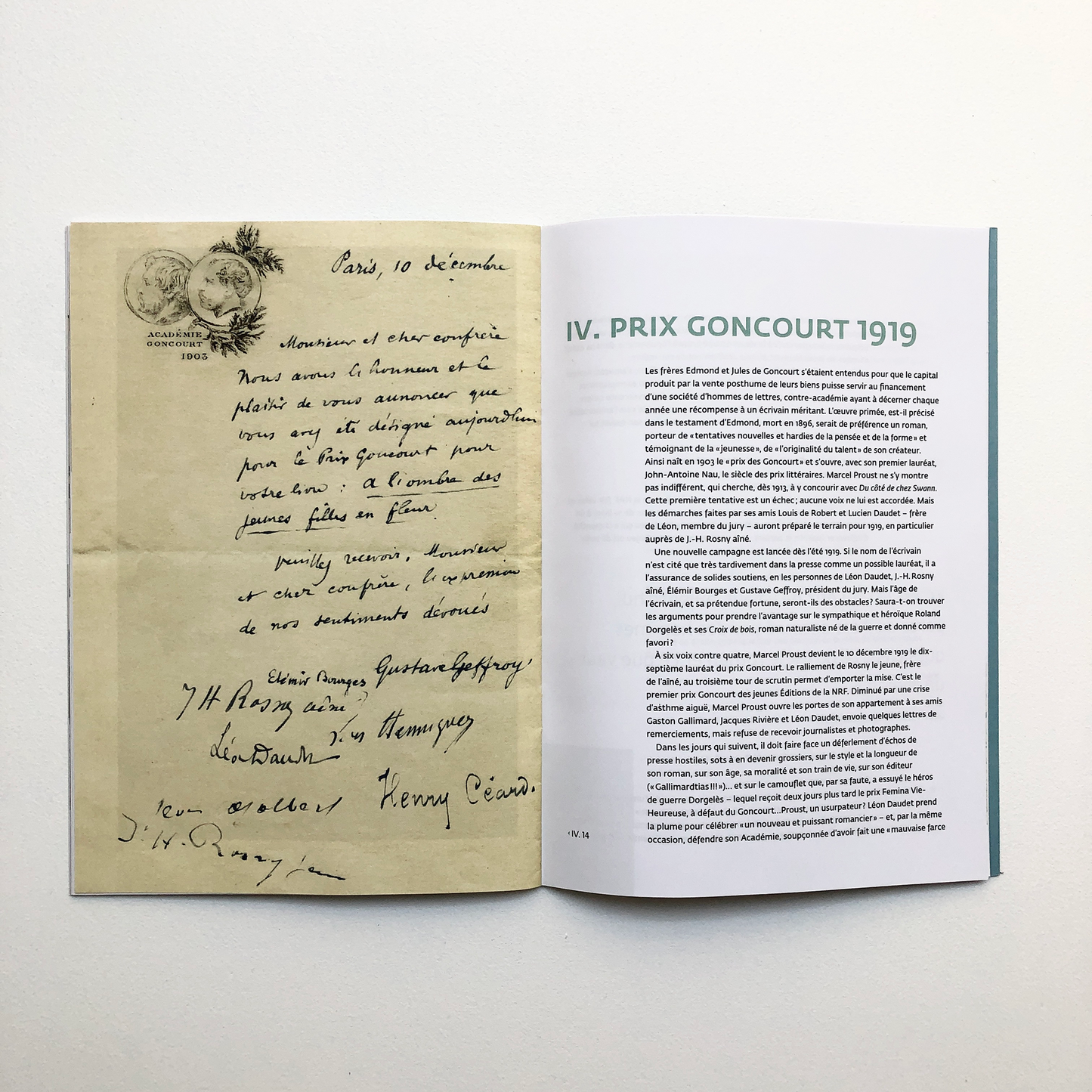 “Marcel Proust, prix Goncourt 1919”