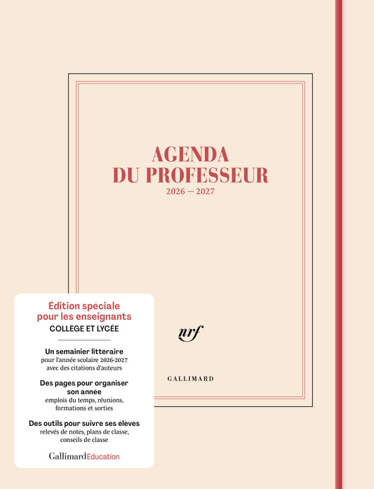 Agenda du professeur 2026 - 2027 : Édition spéciale enseignants Collège et Lycée - Gallimard Éducation