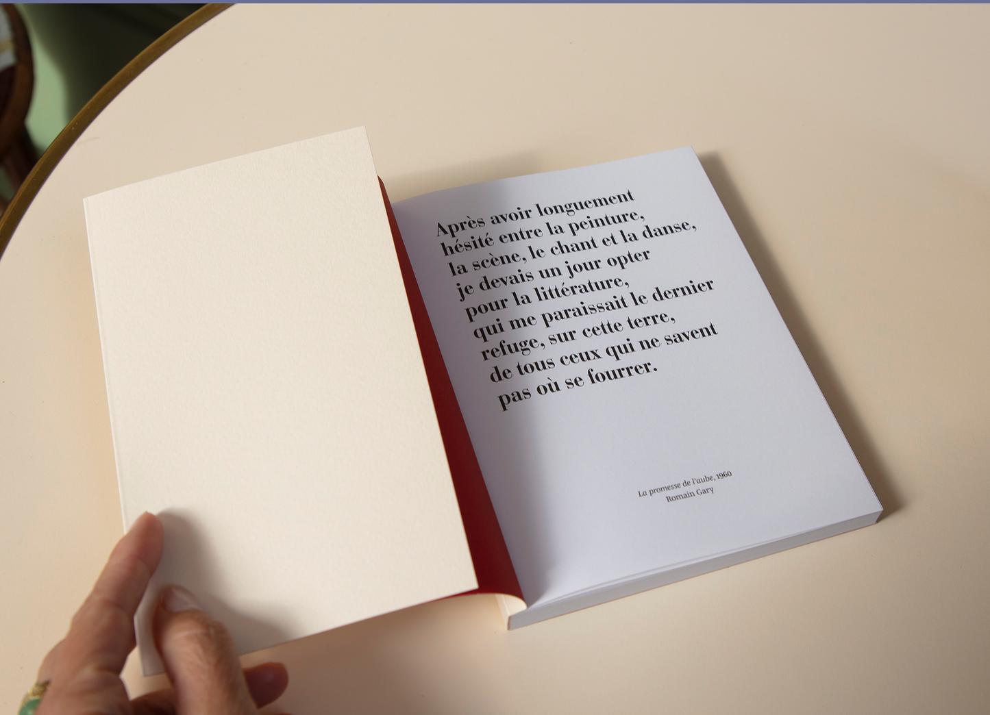 "La promesse de l'aube" (square notebook)
