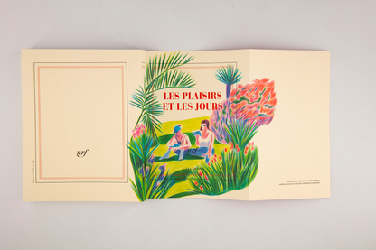 “Les plaisirs et les jours” (illustrated square notebook)